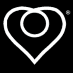 Earth Changers logo heart white on black