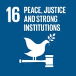 United Nations Sustainable Development Goals UN SDG 16 Peace, Justice & Strong Institutions - logo