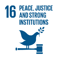 United Nations Sustainable Development Goals UN SDG 16 Peace, Justice & Strong Institutions - logo