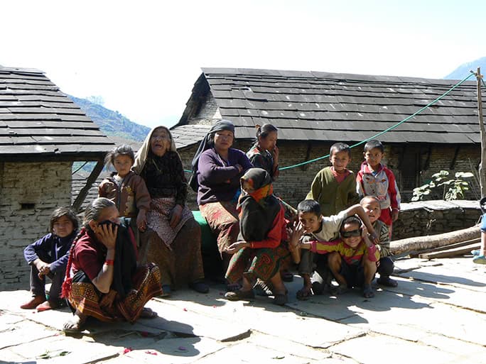 Local community family, Tiger Mountain Pokhara Lodge, Nepal