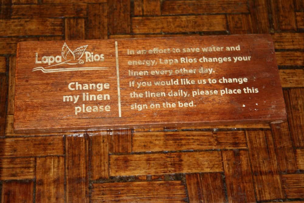 linen change, Lapa Rios, Costa Rica