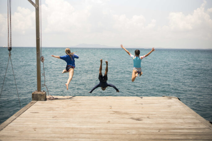 Nikoi Island, Indonesia, activities kids club jetty jumping