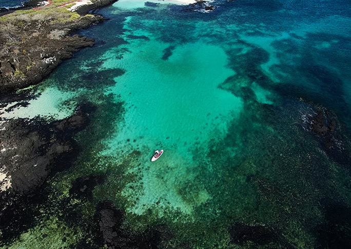 SUP Paddle-boarding, Floreana, Galapagos-Tropic Ecuador