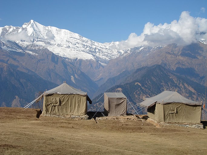 India Village Ways, hiking Himalayas - Tented camp at Jakuni Bhugiyal