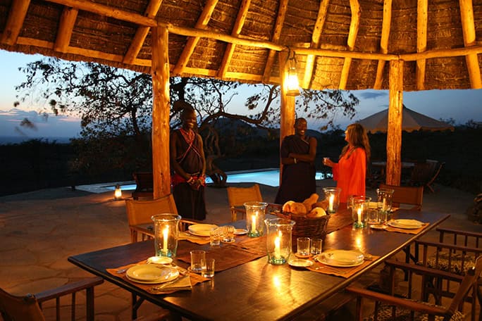 Kenya Campi ya Kanzi kanzi house swimming pool evening dining