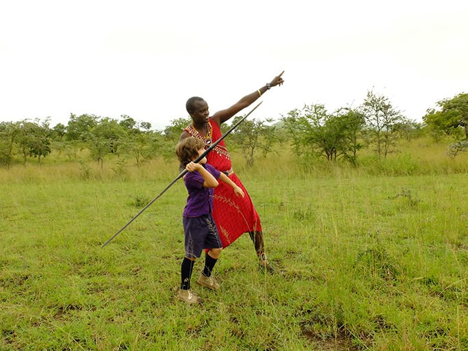 Kenya Campi ya Kanzi maasai kids spear