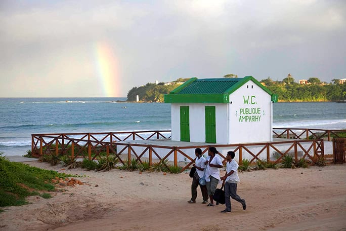 Rainbow over Public toilets for urban sanitation, Fort Dauphin, Madagascar (c) SEED Madagascar WASH project