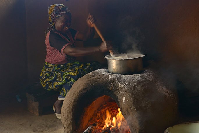 Malawi Village visit cooking Luwawa