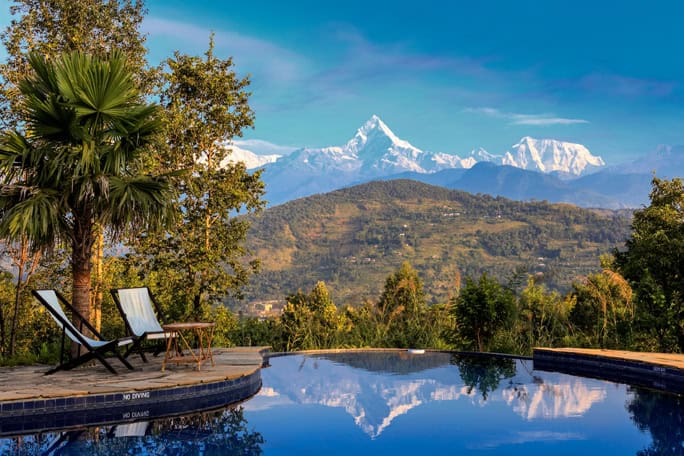 Infinity Pool, Tiger-Mountain Pokhara Lodge, Nepal