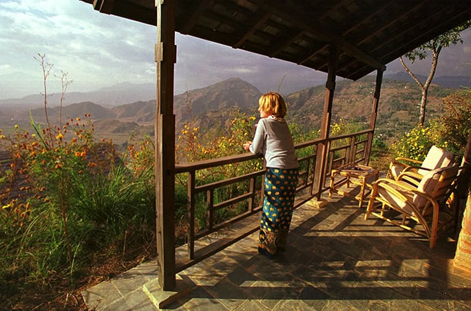 Nepal Tiger Mountain Pokhara Lodge Views Verandah view Pokhara Valley